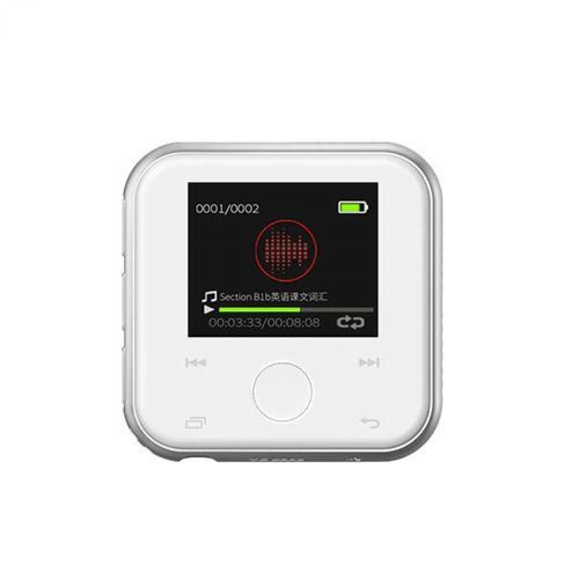 Universal - Lecteur HiFi Bluetooth Mini Métal Vidéo FM Magnétophone Écran tactile 1,8 pouces avec haut-parleur Support TF Card | Lecteur MP3 (Blanc) - Radio, lecteur CD/MP3 enfant
