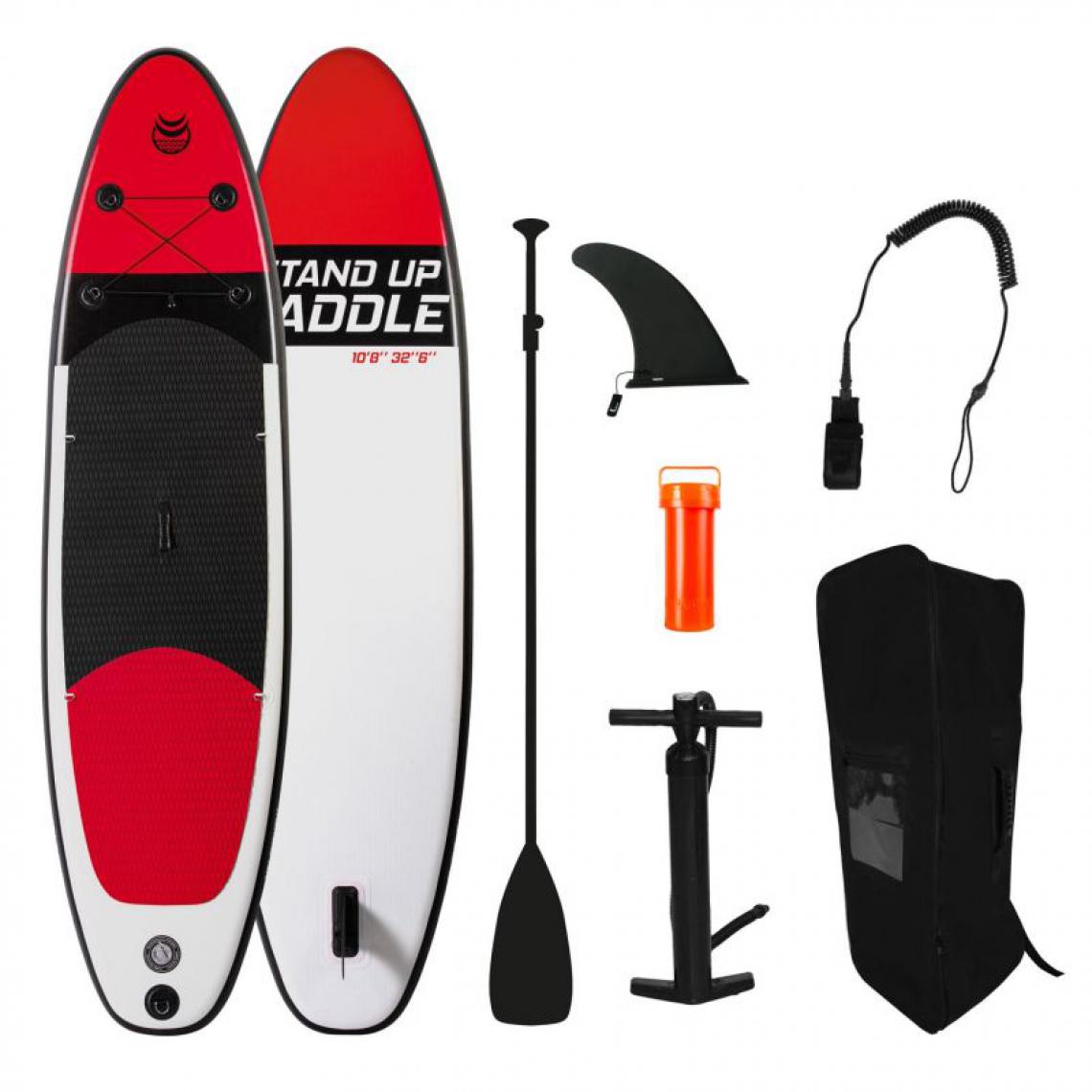 Jt2D - Paddle Gonflable OLATU 10'8'' 32'' 6'' (325x81x15cm) avec Pompe, Pagaie, Leash et Sac de Transport - Jeux de plage