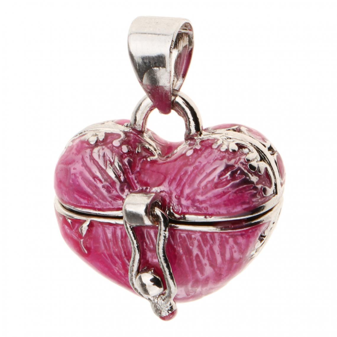 marque generique - Coeur émail Ouvert Crémation Souvenir Urne Pendentif Fit Collier Rose - Perles