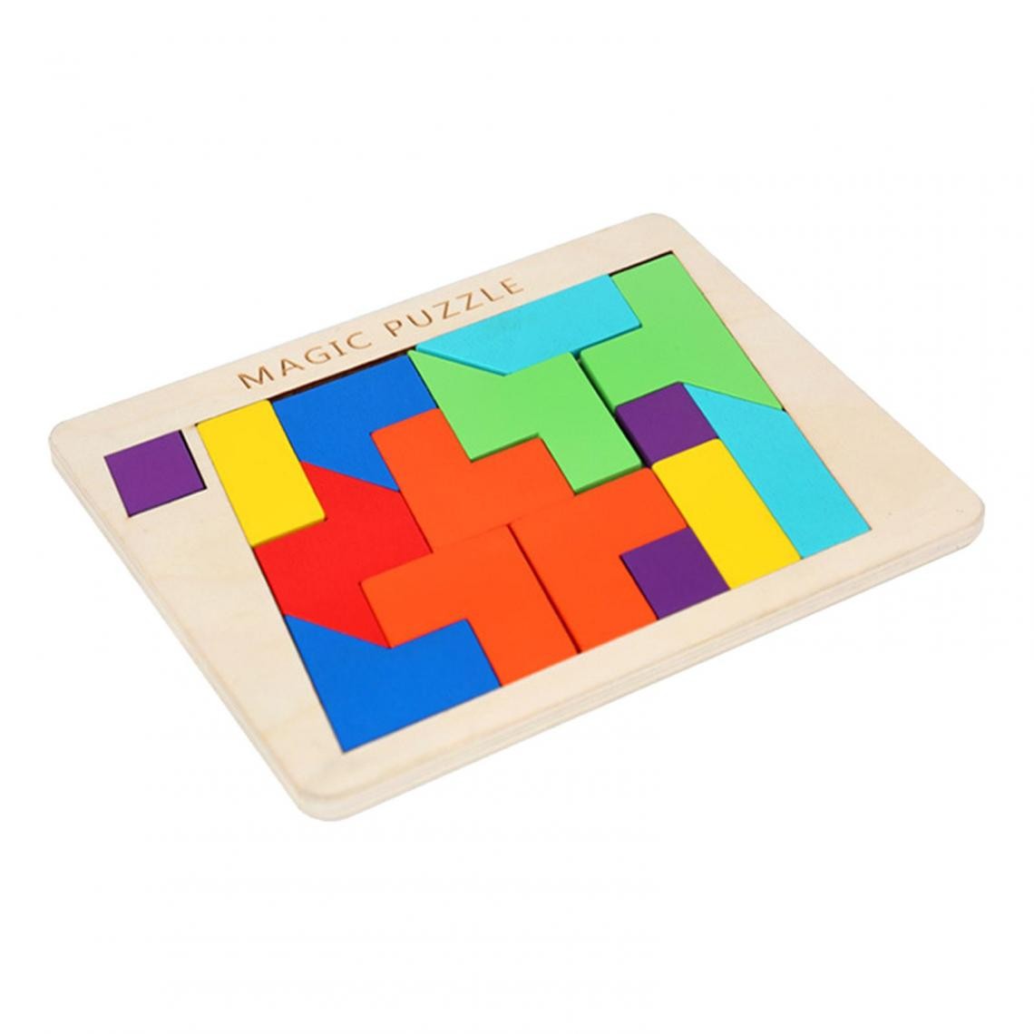 marque generique - Puzzle Tangram de voyage en bois Montessori Kids Toys - Jeux éducatifs