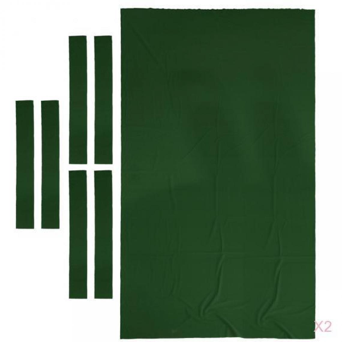 marque generique - 2pcs Nappe Tissu de Table de Billard de 9ft en Nylon + Laine avec 12pcs Bande de Feutre - Vert - Accessoires billard
