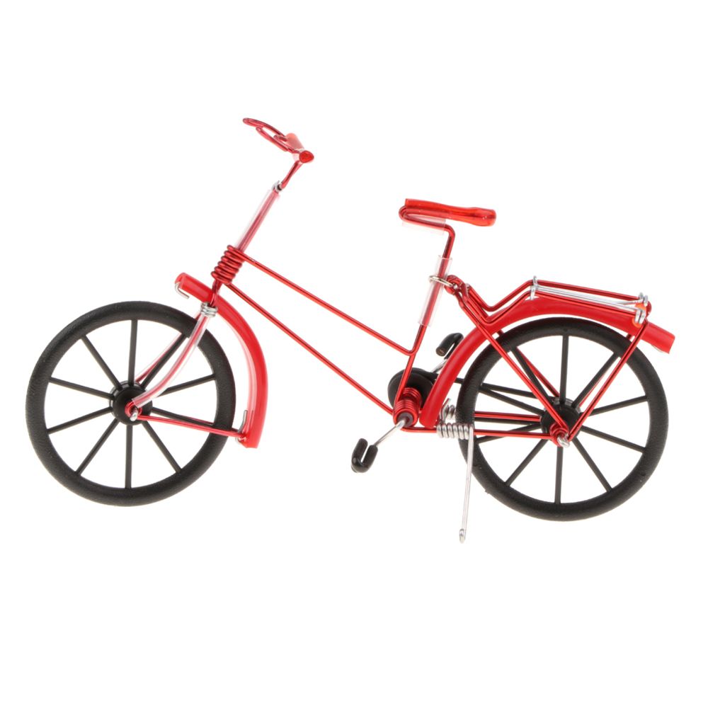 marque generique - 1:10 vintage moulé sous pression vélo modèle artisanat décoratif vélo jouet - rouge - Motos