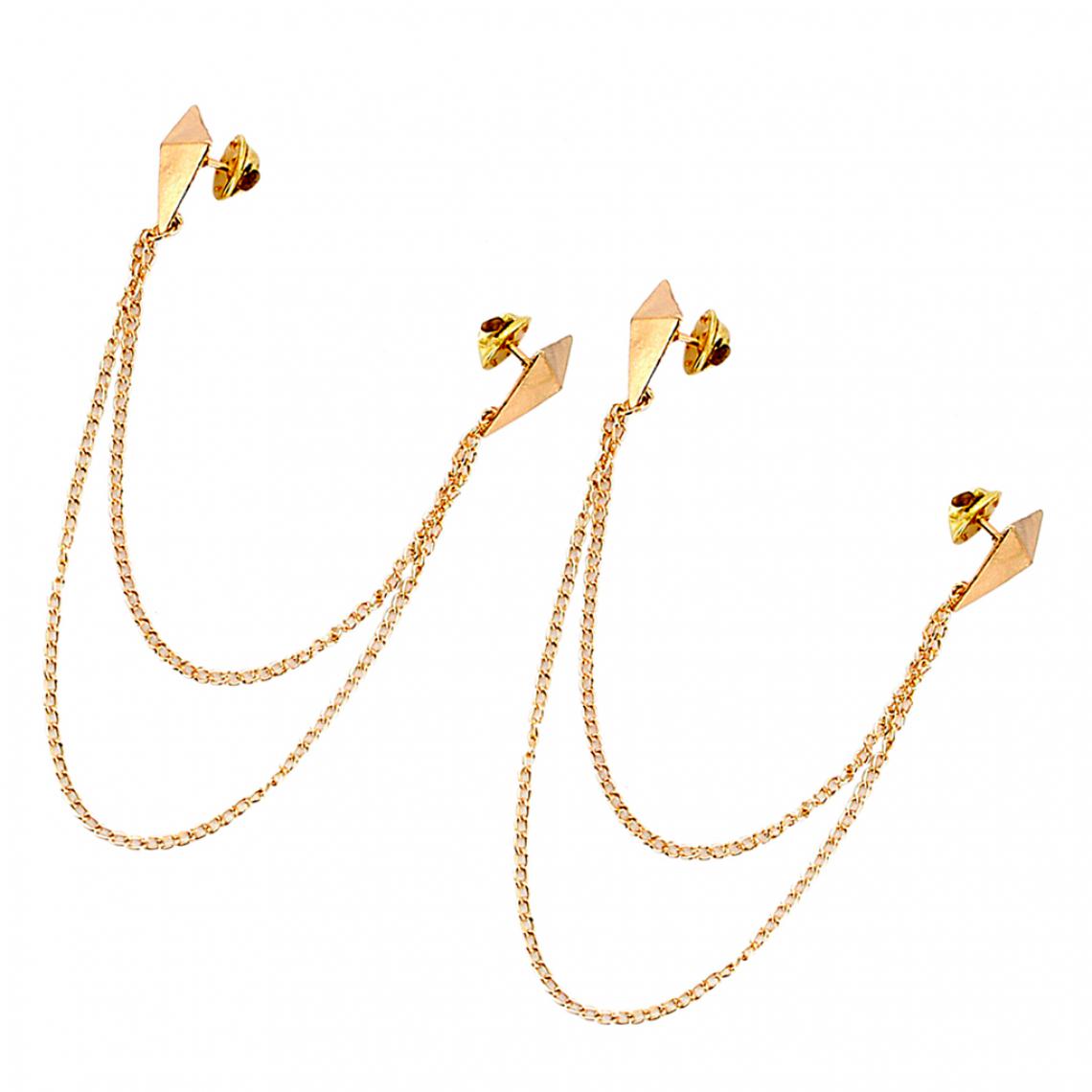 marque generique - Punk Triangle Broche Chaîne Collier En Alliage Femme Bijoux Cadeau de Saint-Valentin Décoration De Vêtement - Perles