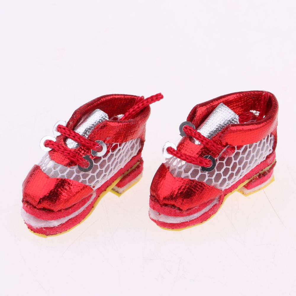 marque generique - poupées chaussures de sport pour 1/6 poupées blythe habiller accessoire de vêtements rouge - Poupons