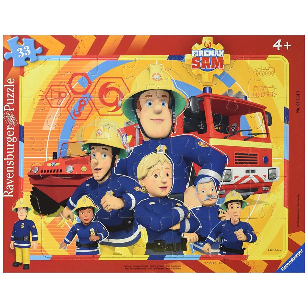 Ravensburger - Ravensburger - 06114 - Puzzle Cadre - Sam Le Pompier - 33 Pièces - Animaux