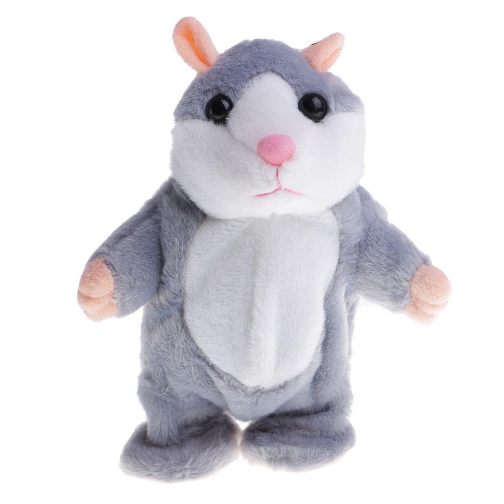 marque generique - parler marcher hamster souris animal de compagnie en peluche douce jouet son mimique enregistreur gris - Accessoires et pièces