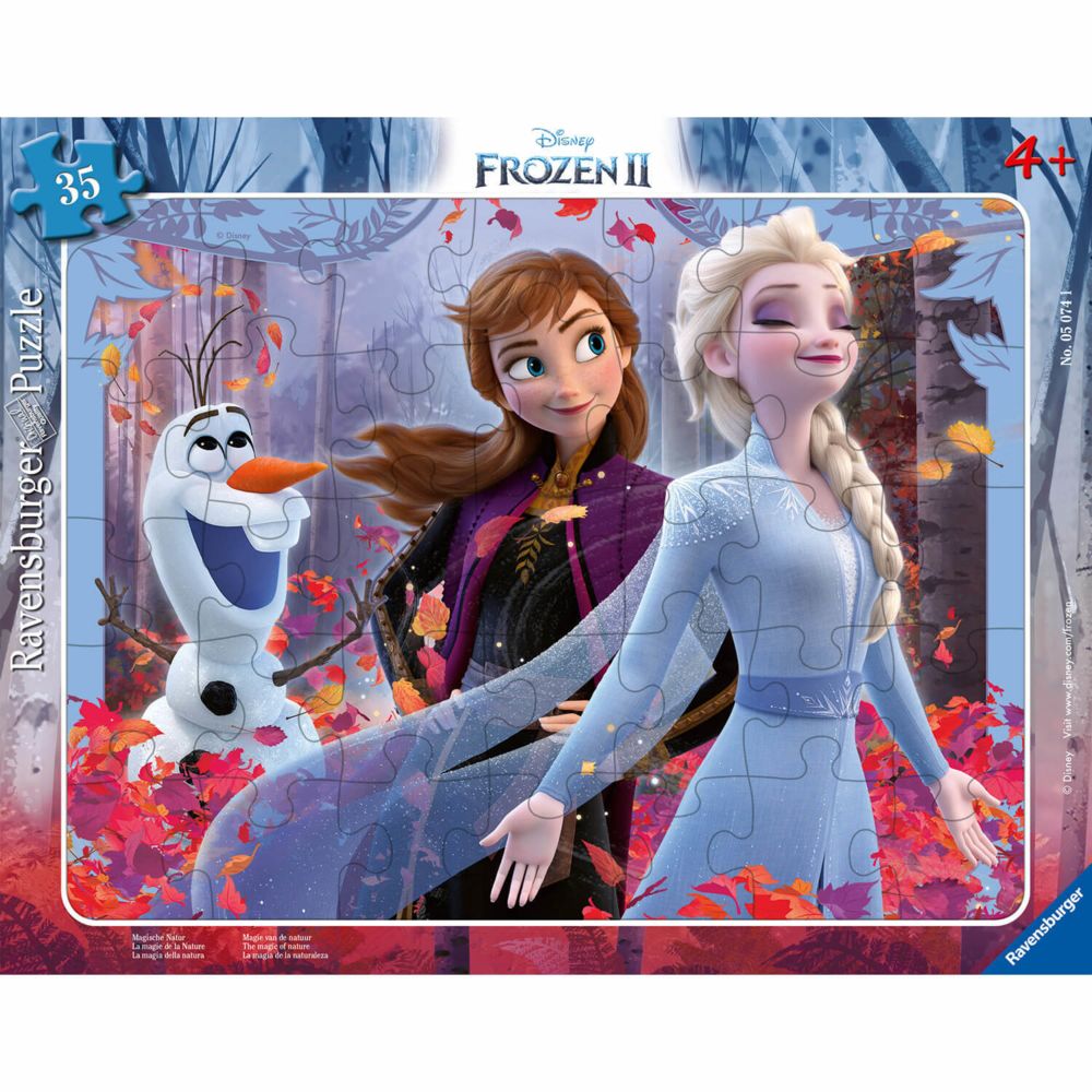 Ravensburger - Puzzle cadre 30 pièces : La Reine des Neiges 2 (Frozen 2) Disney : La magie de la Nature - Animaux