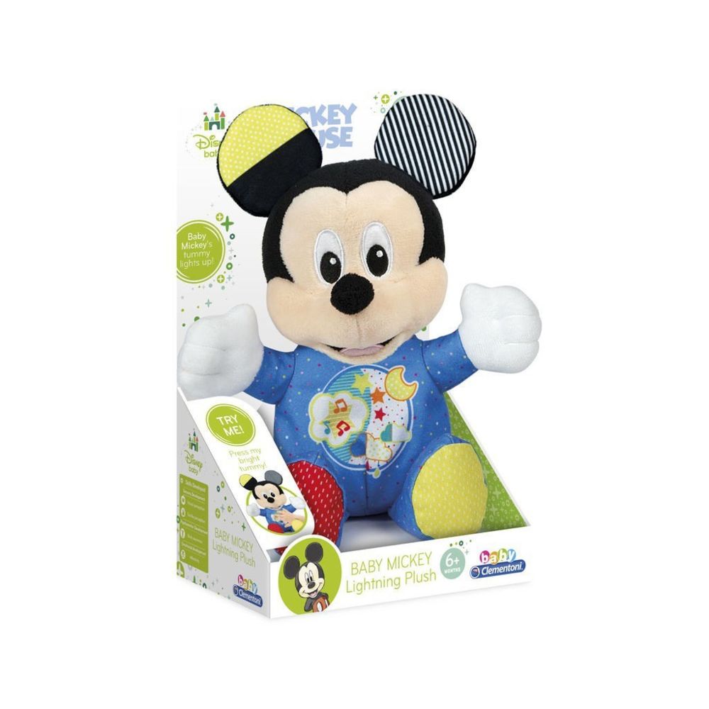 marque generique - CLEMENTONI - Peluche éclair Disney Baby Mickey - Doudous