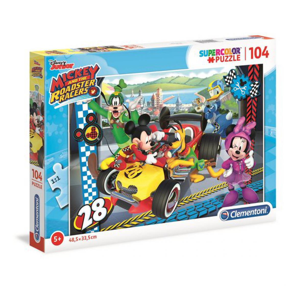 Ludendo - Puzzle SuperColor 104 pièces - Mickey and the Roadster racers - Animaux