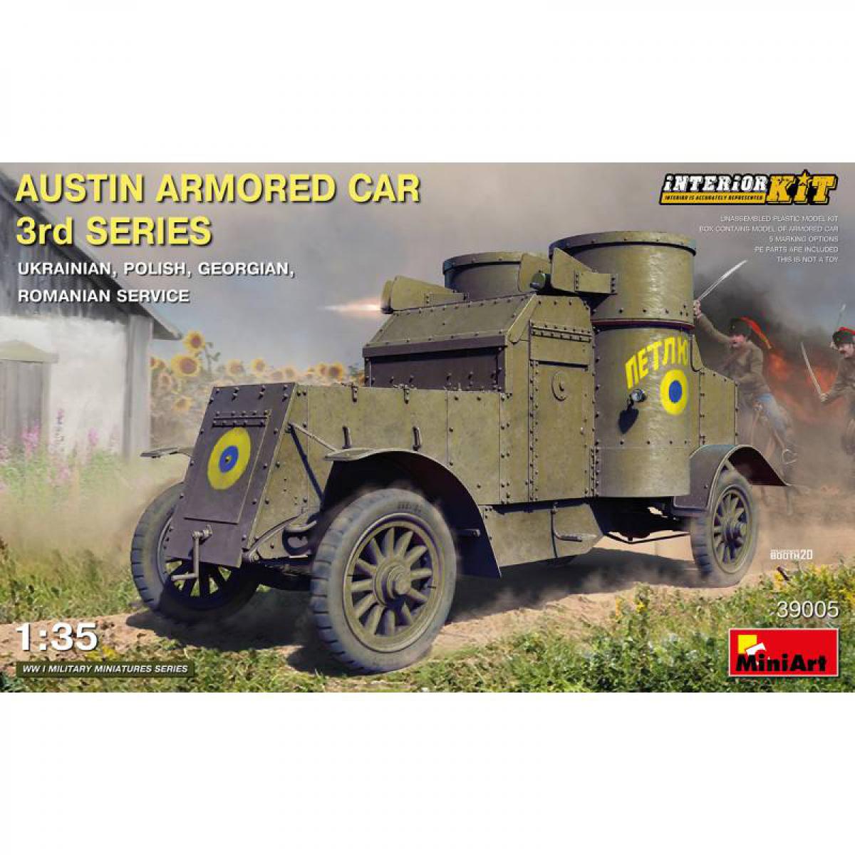 Mini Art - Maquette Véhicule Austin Armored Car 3rd Series: Ukrainian, Polish, Georgian, Romanian Service. Interior Kit - Chars