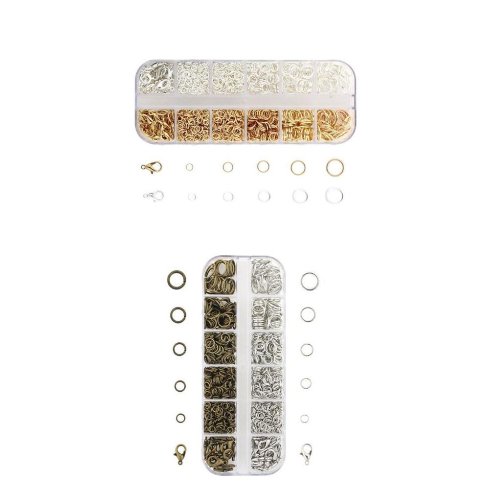 marque generique - 2 Boîtes Anneaux Ouverts avec Homard Fermoir pour Fabrication de Bijoux DIY - Perles