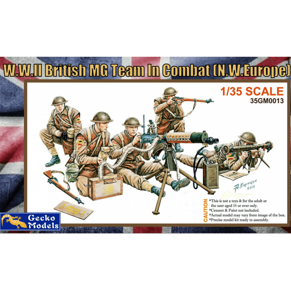 Gecko Games - Figurine Mignature Wwii British Mg Team In Combat (n.w.europe) - Figurines militaires