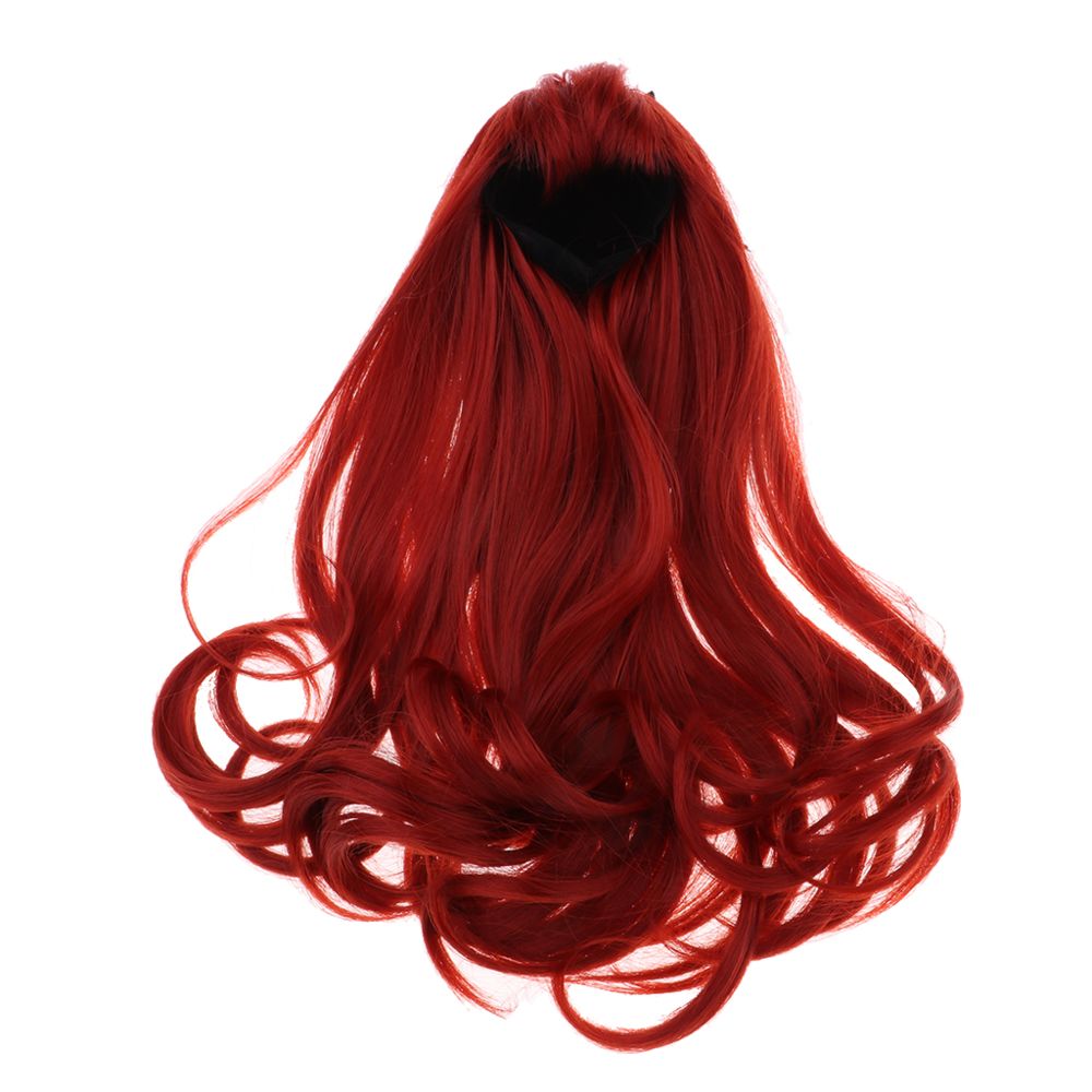 marque generique - 1/3 Fille Poupée Perruque Longue Cheveux Bouclés Pour Poupées BJD DIY Faire Accs Vin Rouge - Poupons