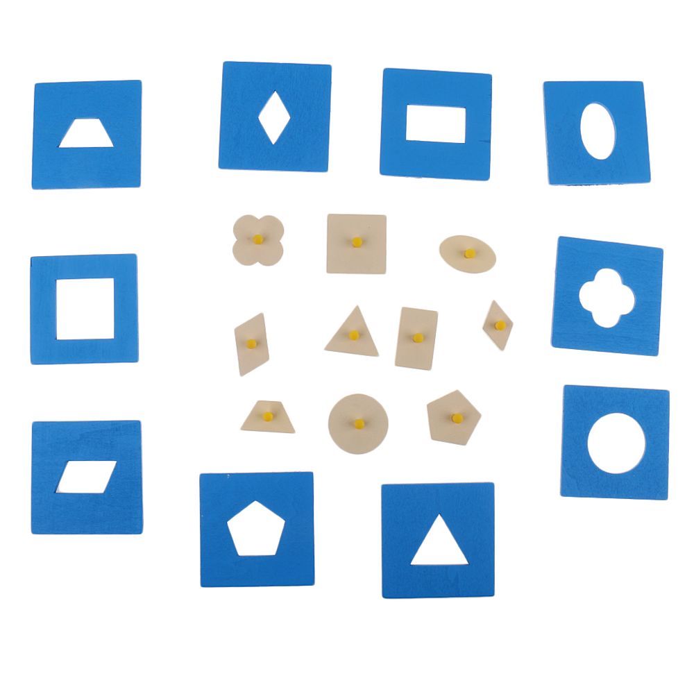 marque generique - figurine géométrique en bois en forme de peg puzzle jouet éducatif bleu - Jeux d'éveil