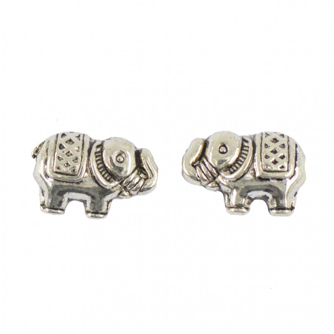 marque generique - 50 pièces elephant spacer charms perles pour bijoux en argent antique - Perles