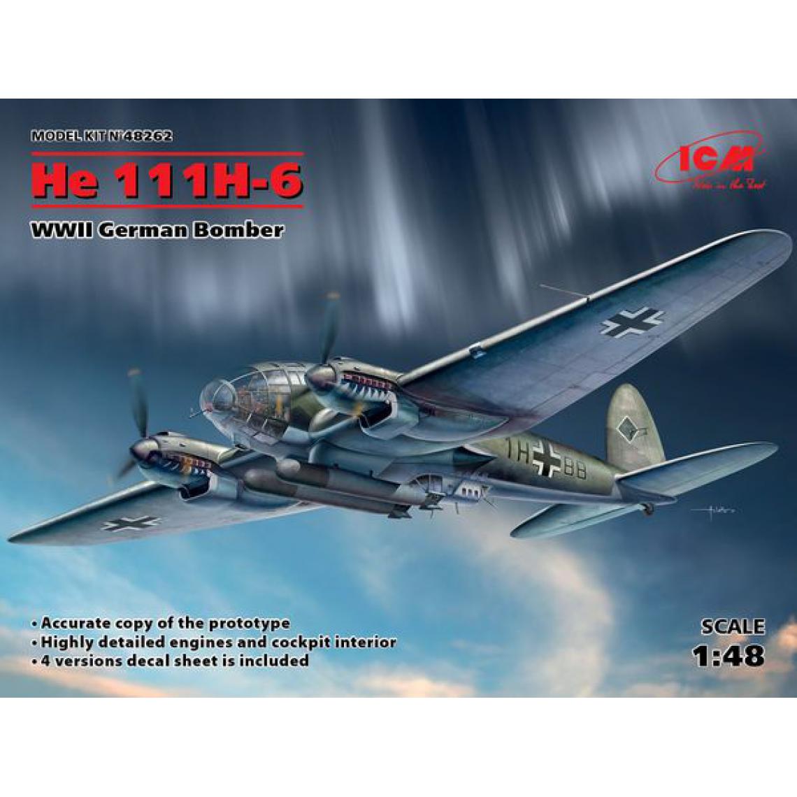 Icm - He 111H-6, WWII German Bomber - 1:48e - ICM - Accessoires et pièces