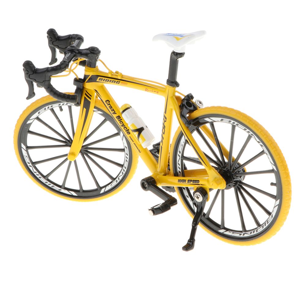 marque generique - Échelle 1:10 en alliage moulé sous pression modèle de vélo artisanat vélo jouet jaune2 - Motos