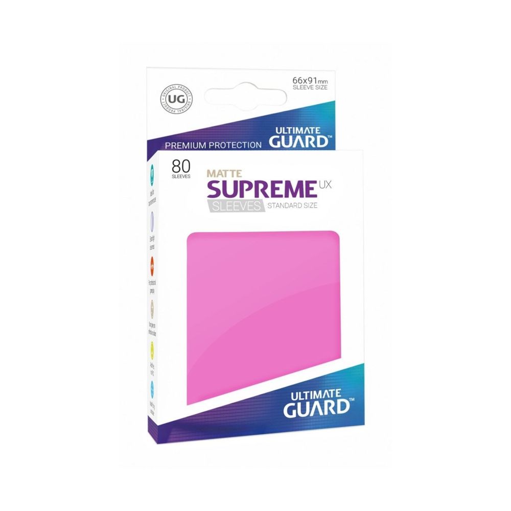 Ultimate Guard - Ultimate Guard - 80 pochettes Supreme UX Sleeves taille standard Rose Mat - Jeux de cartes