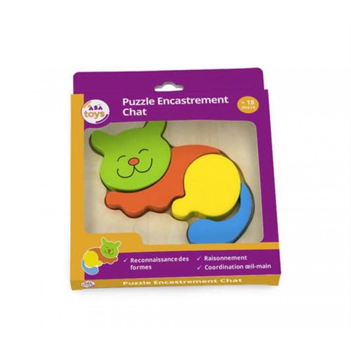 Asa Toys - Puzzle encastrement Asa Toys Chat - Puzzles Enfants