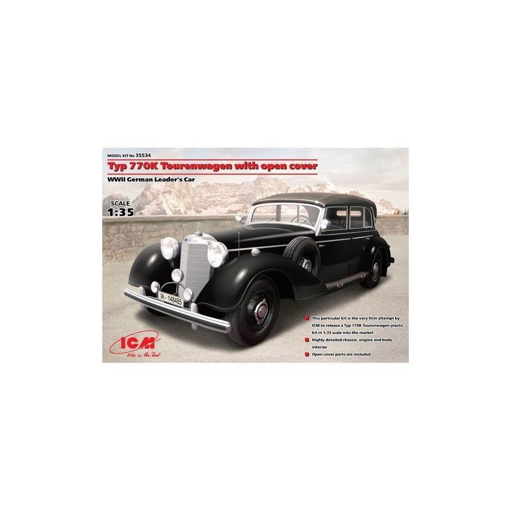 Icm - Maquette Voiture Maquette Camion Typ 770k Tourenwagen With Open Cover, Wwii German Leader's Car - Voitures