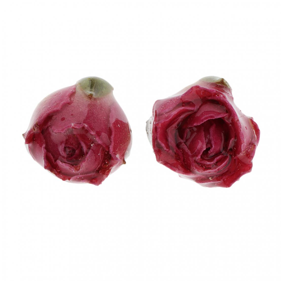 marque generique - 1 Paire De Boucles D'oreilles à La Mode Fleur Décor Oreille Stud Pendentifs Bijoux Bricolage Rouge - Perles