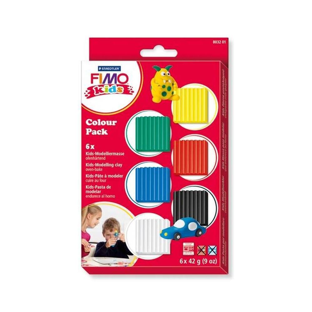 Fimo - Pâte Fimo Kids Kit 6 couleurs garcon 8032.01 - Fimo - Modelage