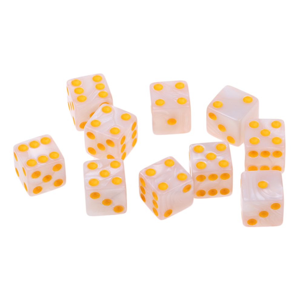 marque generique - 10 pièces six faces d6 dice carré en pointillé pour les donjons et dragons jouets blanc - Jeux de rôles