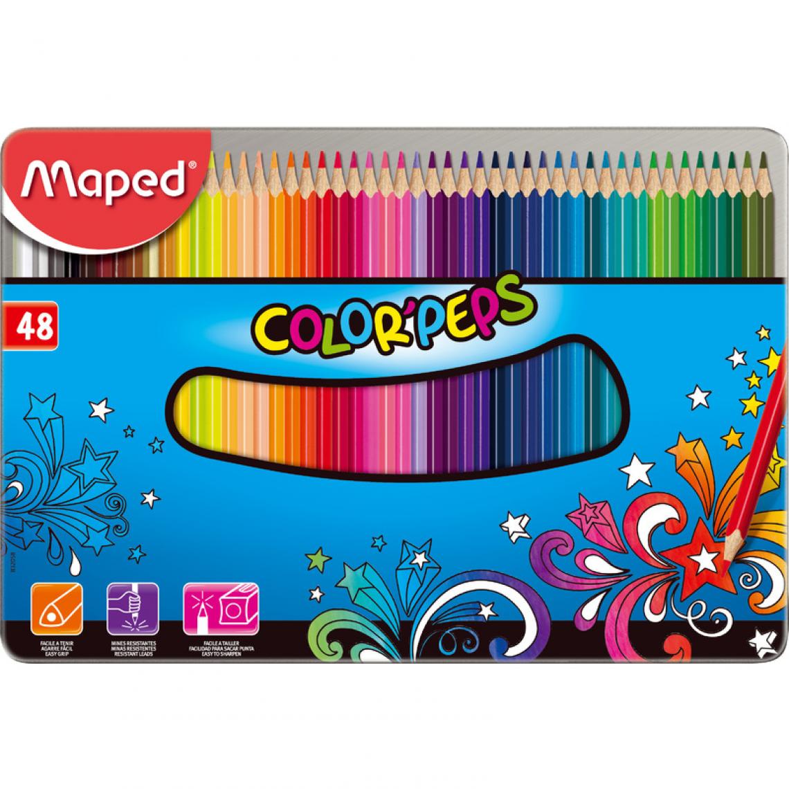 Maped - Maped Crayon de couleur triangulaire COLOR'PEPS, étui métal () - Bricolage et jardinage