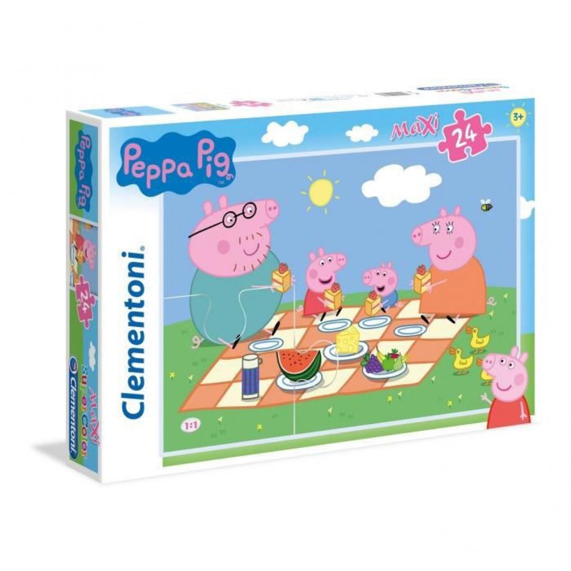 Clementoni - Clementoni - 24028 - SuperColor 24 pieces Maxi - Peppa Pig - Animaux
