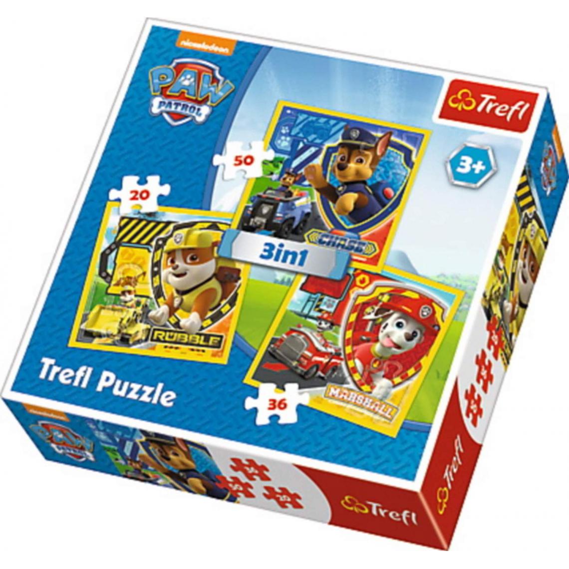 Trefl - trefl- Puzzle 3 en 1 modèle Paw Patrol 20-36-50 pièces, 34839, Multicolore - Animaux