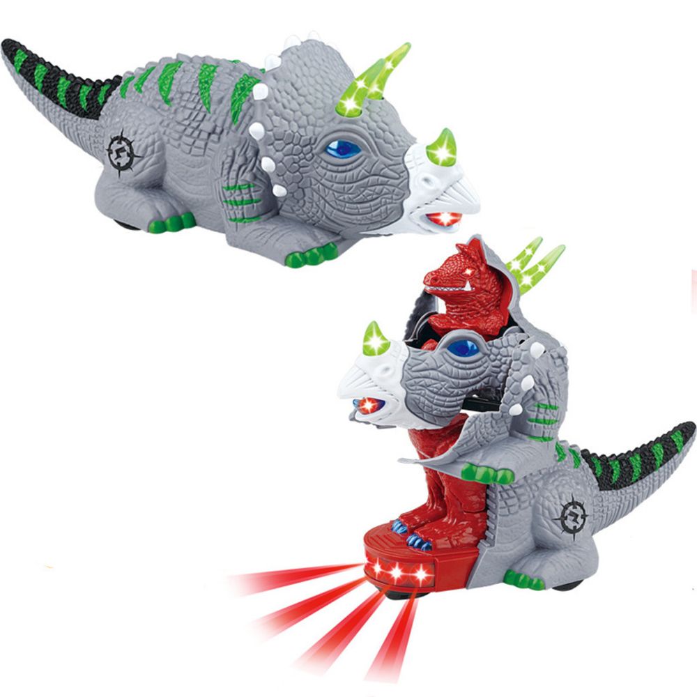 Generic - Universal Electric Car Toy Dinosaur Deformation avec musique d'éclairage jouet cadeau - Poupées