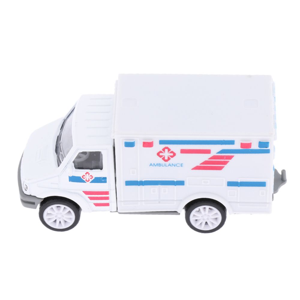 marque generique - Tirez sur le véhicule de secours jouet voiture voiture de police pour enfants garçon et fille blanc - Voitures