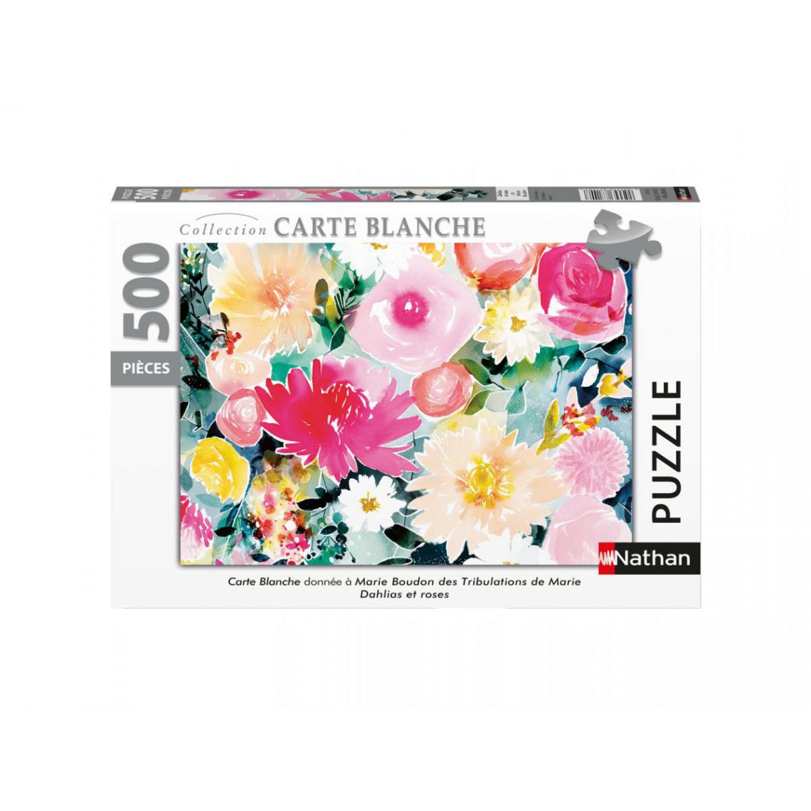 Nathan - Puzzle N 500 p - Dahlias et roses / Marie Boudon (Collect. Carte blanche) - Animaux