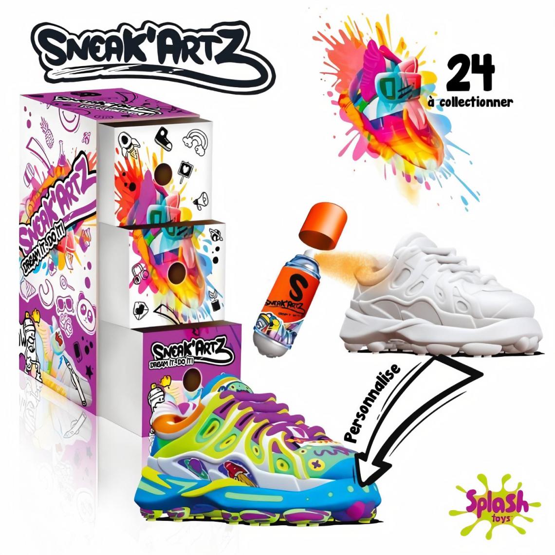 Splash Toys - Sneak'Artz Shoebox - 2 Baskets a customiser + accessoires - modele aléatoire - Perles