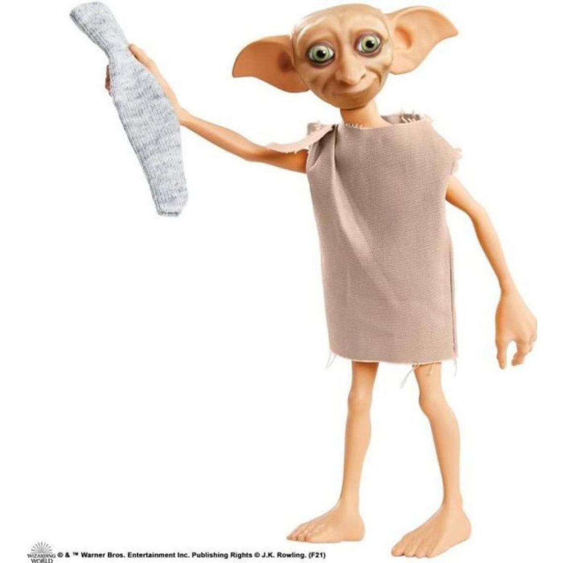 Mattel - Harry Potter - Poupée Dobby l'Elfe de maison avec Tunique en Tissu et Accessoire Chaussette- Poupée Mannequin - Des 6 ans - Poupées