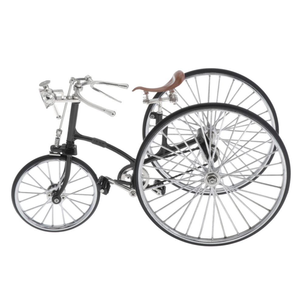 marque generique - 1: 6 Tricycle Modèle De Voiture Antique Maison De Bicyclette Ornement Décoration Noir - Jeux éducatifs
