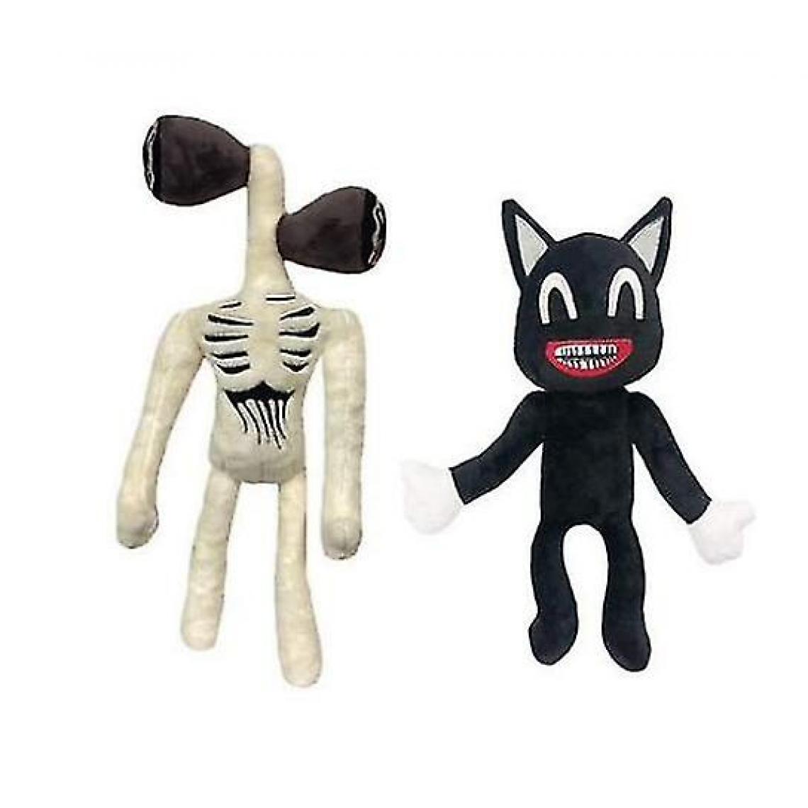 Universal - 2pcs/set Anime Sirenhead Plush Toy Siren Head Stuffed Doll Juguetes Legends Horror Black Cat Peluches Toys For Children Gifts() - Animaux