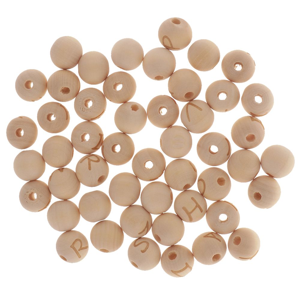 marque generique - 50 pièces en bois naturel perles de bois en vrac entretoise perle diy fabrication de bijoux - Perles