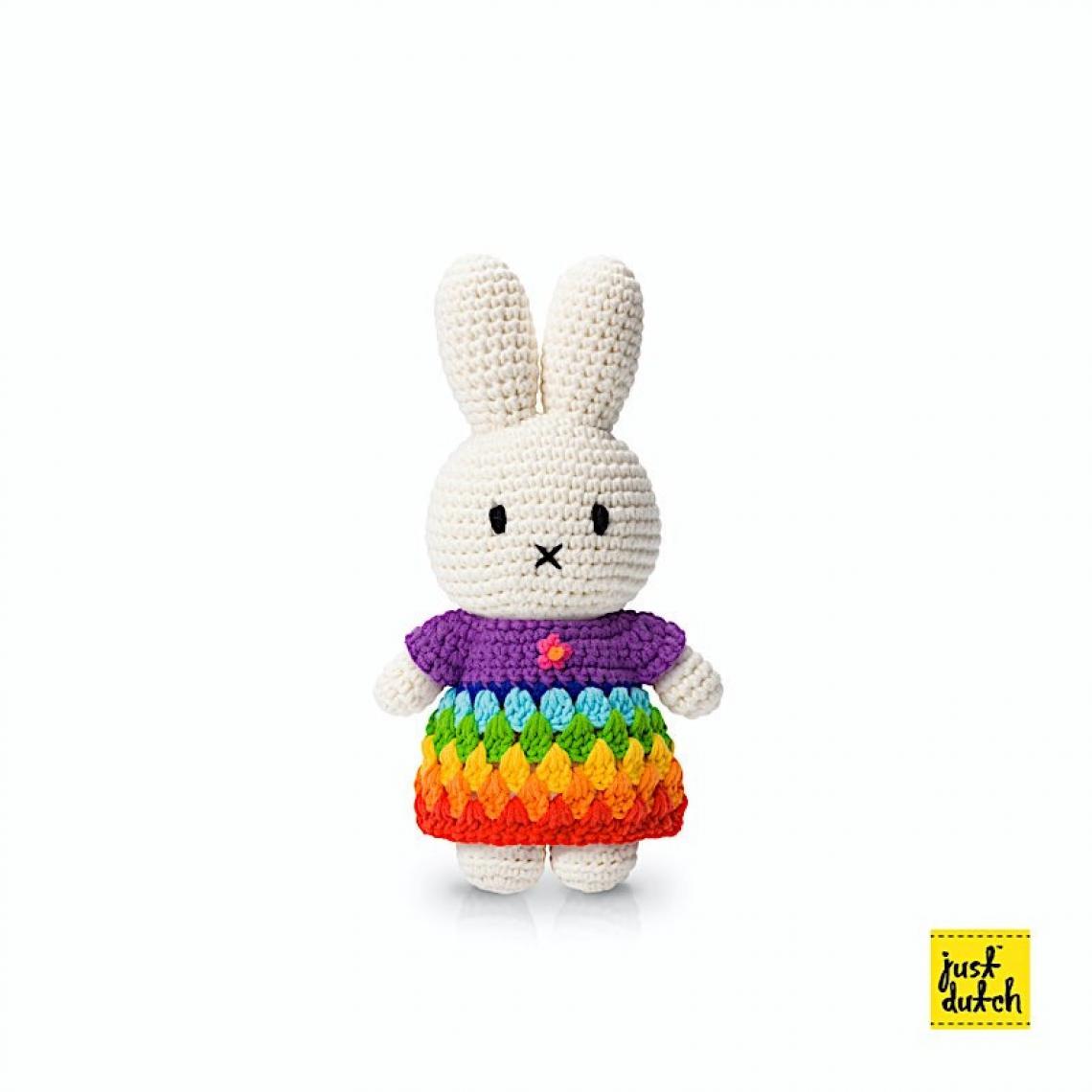 Ac-Deco - Peluche Miffy en crochet - L 10 x l 5 x H 25 cm - Multicolore - Doudous