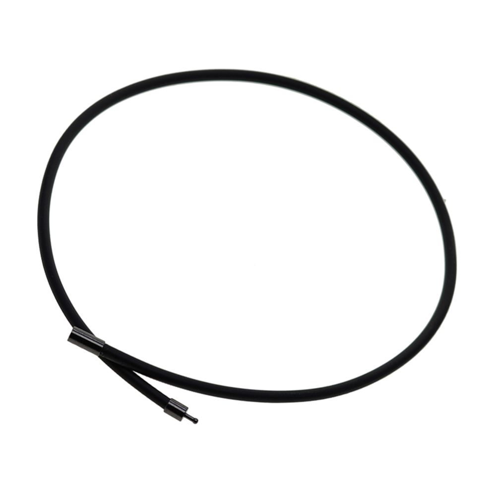 marque generique - Collier en caoutchouc noir avec chaîne de corde avec des conclusions de bijoux fermoir en cuivre 45cm - Perles