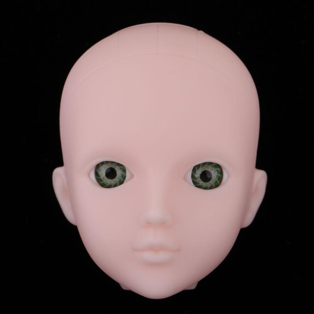 marque generique - 1/6 fille tête de poupée aux yeux verts pour les parties du corps de la poupée bjd xinyi - Poupons