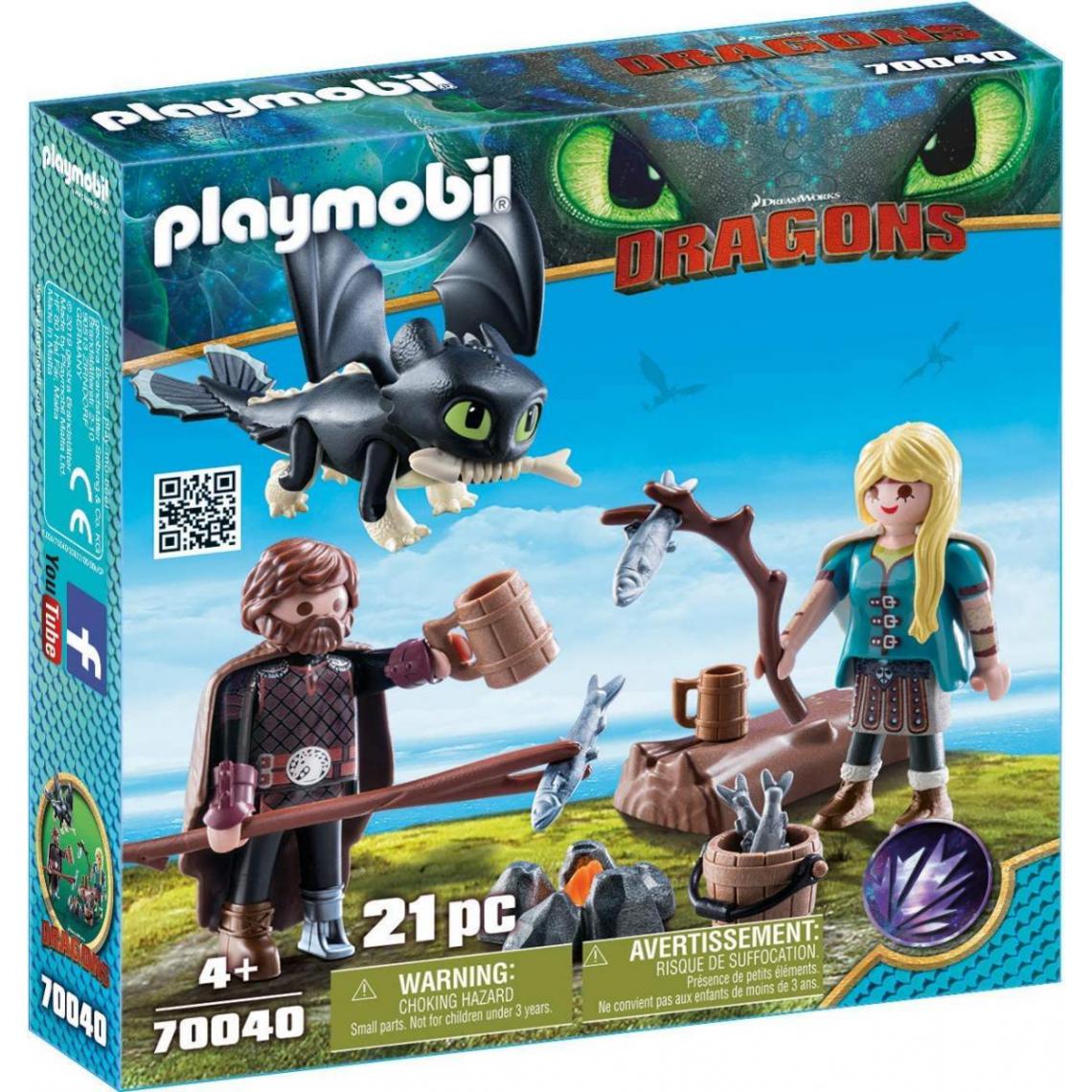 Playmobil - 70040 Harold et Astrid avec bébé dragon, Playmobil Dragons - Playmobil