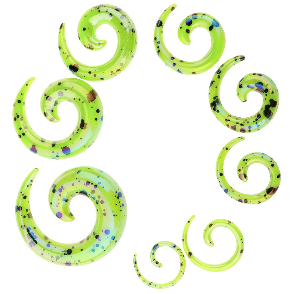 marque generique - 8x Acrylique Spirale Oreille Oreille Jauges Bouchons Tunnels Expander Kit Étirement Vert - Perles