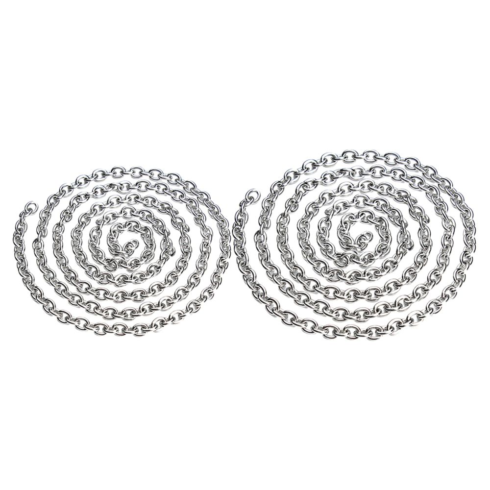 marque generique - 5 mètres de bijoux en acier inoxydable faisant des rallonges chaîne d'argent 3x4mm - Perles