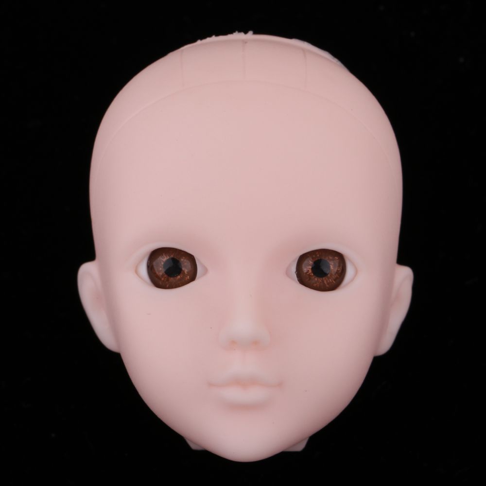marque generique - 1/6 fille tête de poupée aux yeux bruns pour les parties du corps de la poupée bjd xinyi - Poupons