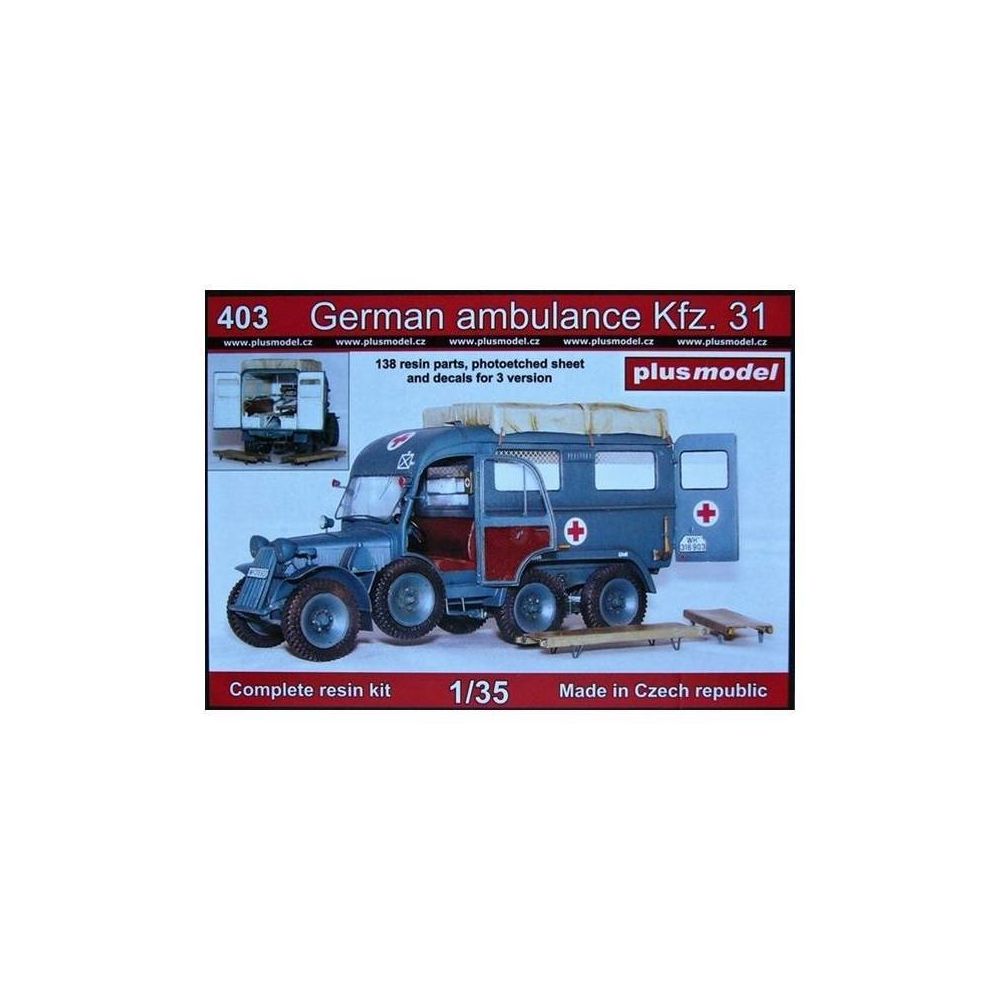 Plus Model - Maquette Véhicule German Ambulance Kfz 31 - Voitures