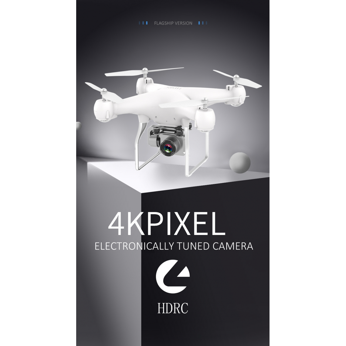 Universal - Double HD 4K RC Drone Quadcopter Drone et Caméra GPS WiFi Photographie aérienne grand angle Jouet télécommandé à longue durée de vie | RC Helicopter(blanche) - Drone