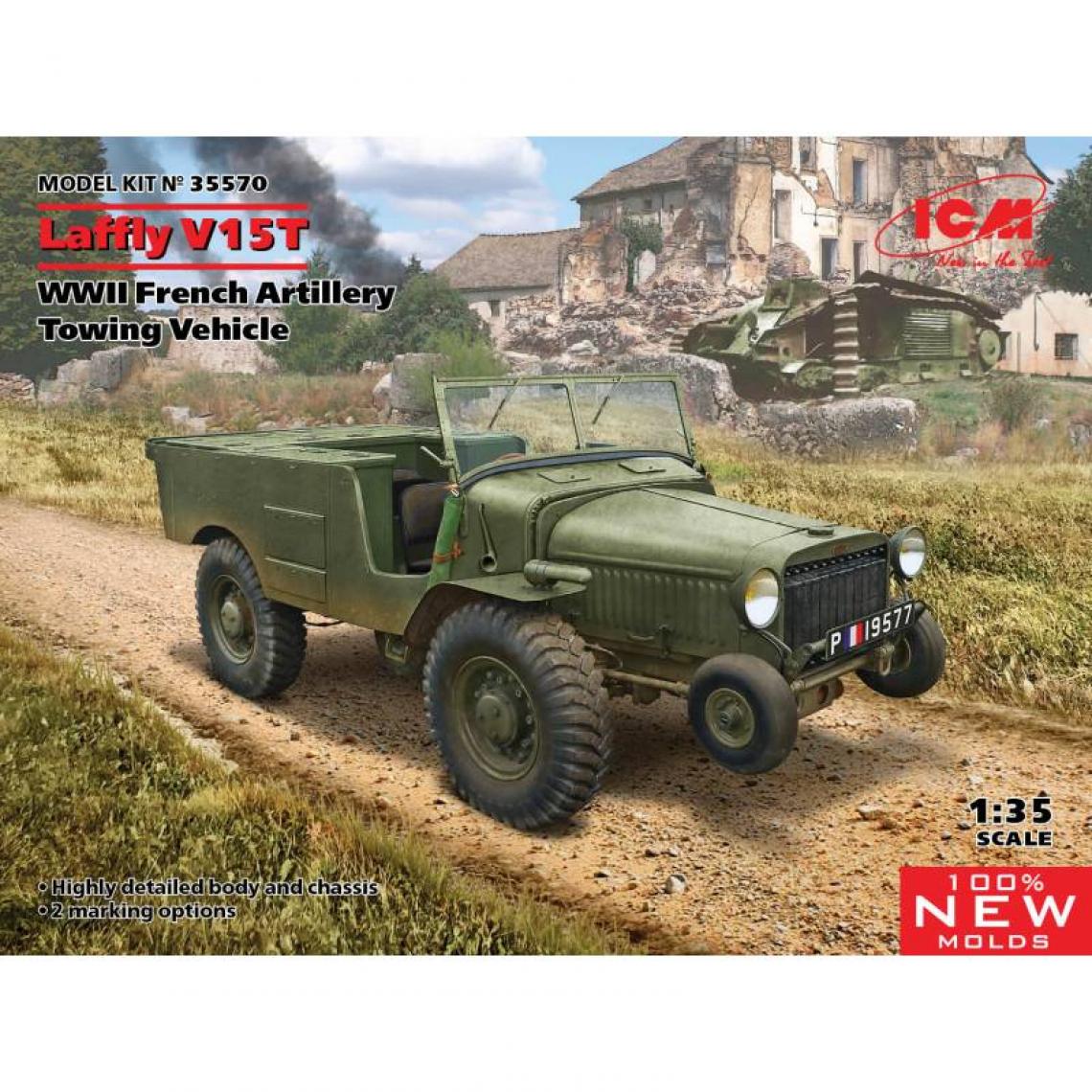 Icm - Maquette Camion Laffly V15t Wwii French Artillery Towing Vehicle - Camions