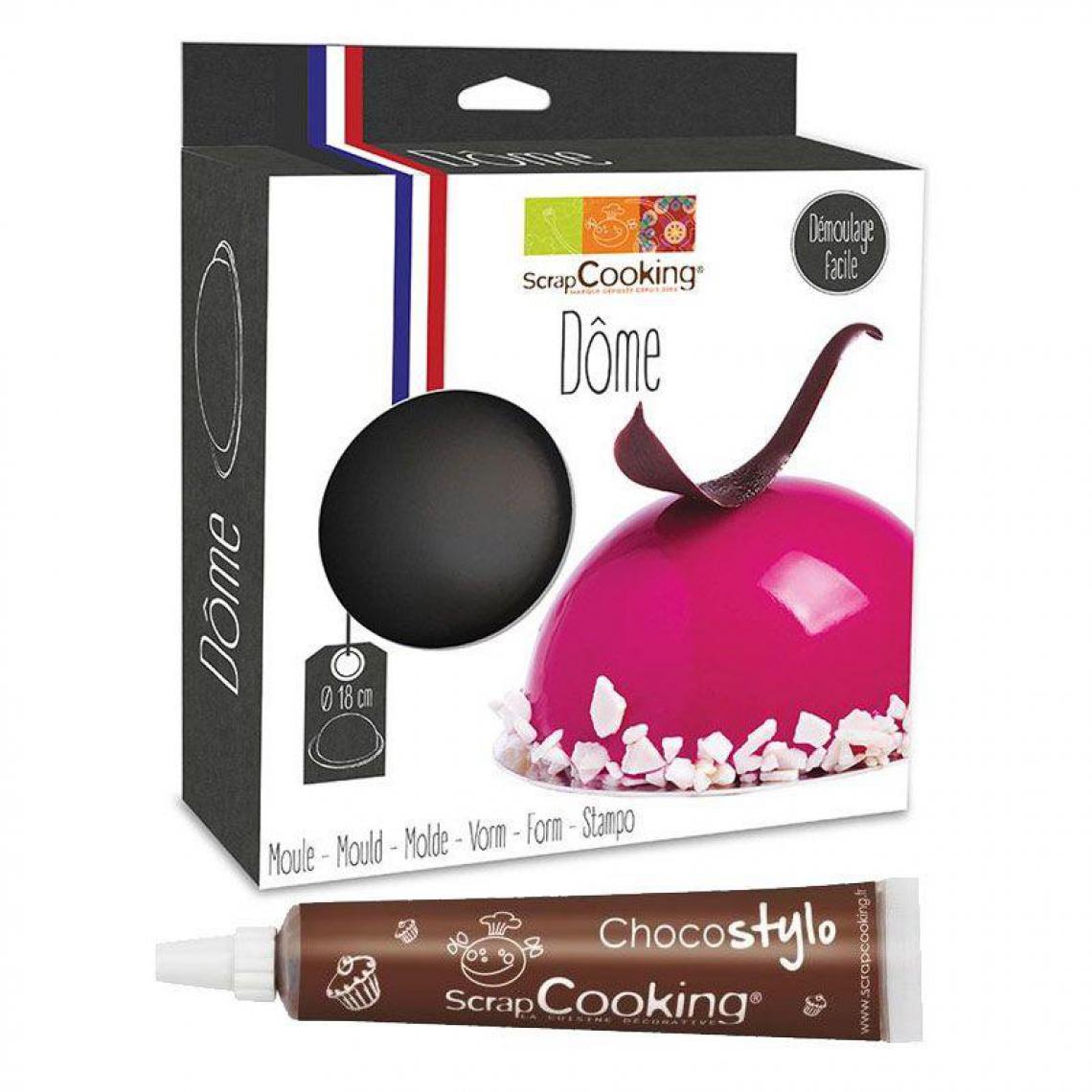 Scrapcooking - Moule à gâteau semi-rigide dôme + 1 Stylo chocolat offert - Kits créatifs