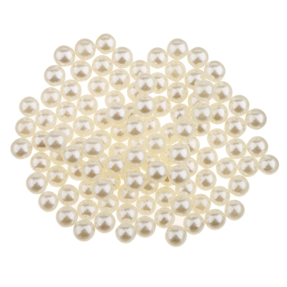 marque generique - 150 pcs imitation perle sans trou abs en plastique charme diy lâche perles beige - Perles
